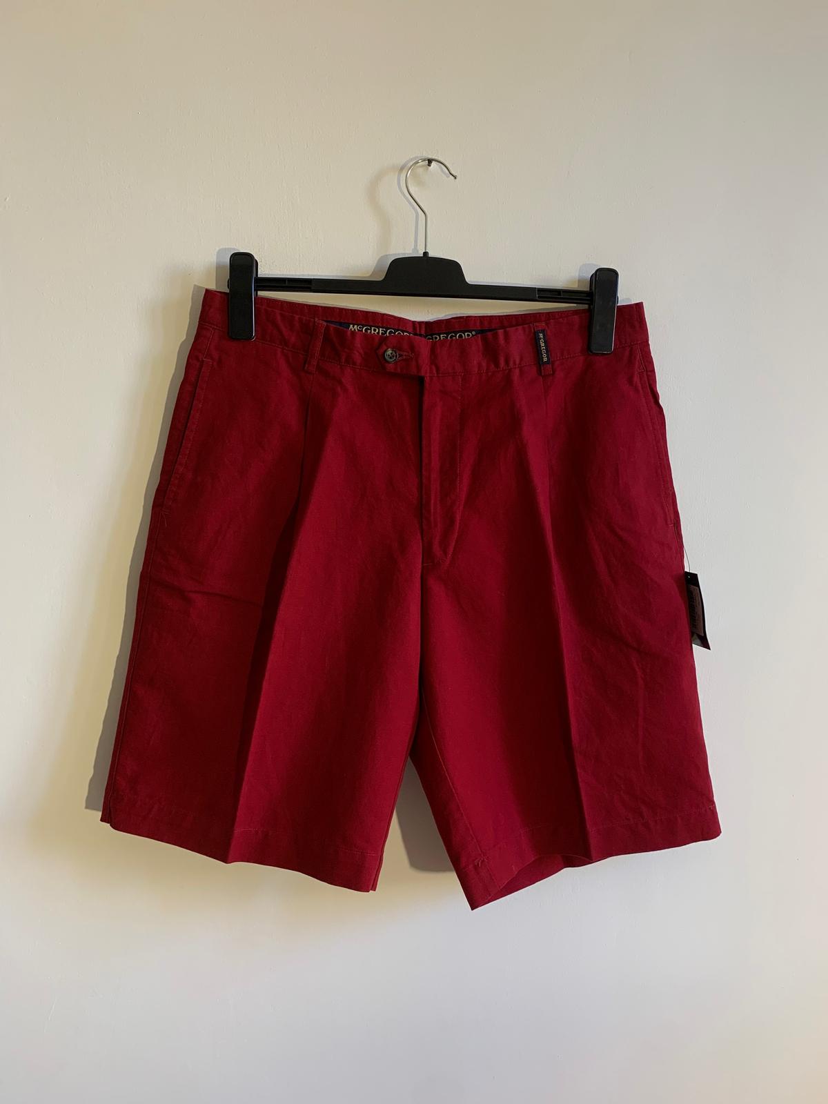 Shorts McGregor mod. Alisco Brunel. Taglia 54. Colore rosso. 53% Cotone 47% Lino - GLWear #