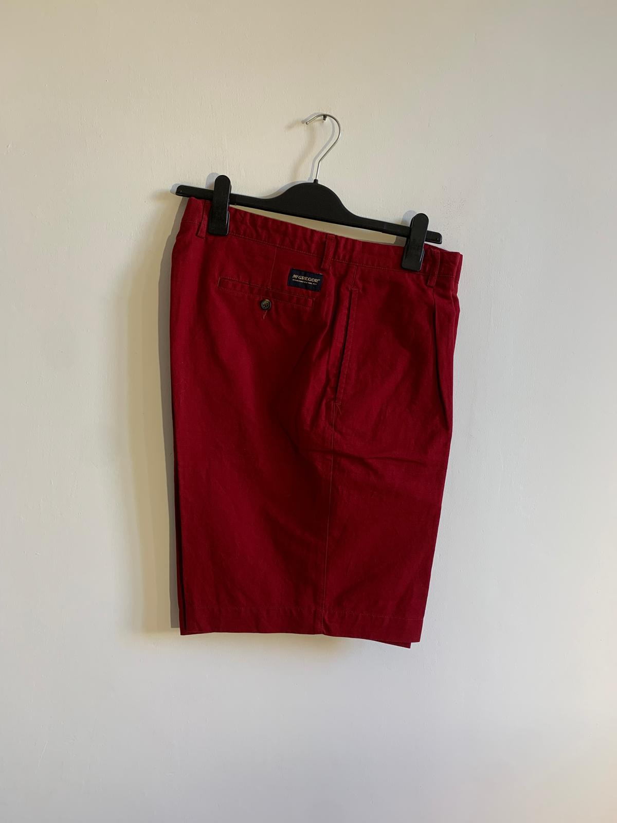 Shorts McGregor mod. Alisco Brunel. Taglia 54. Colore rosso. 53% Cotone 47% Lino - GLWear #
