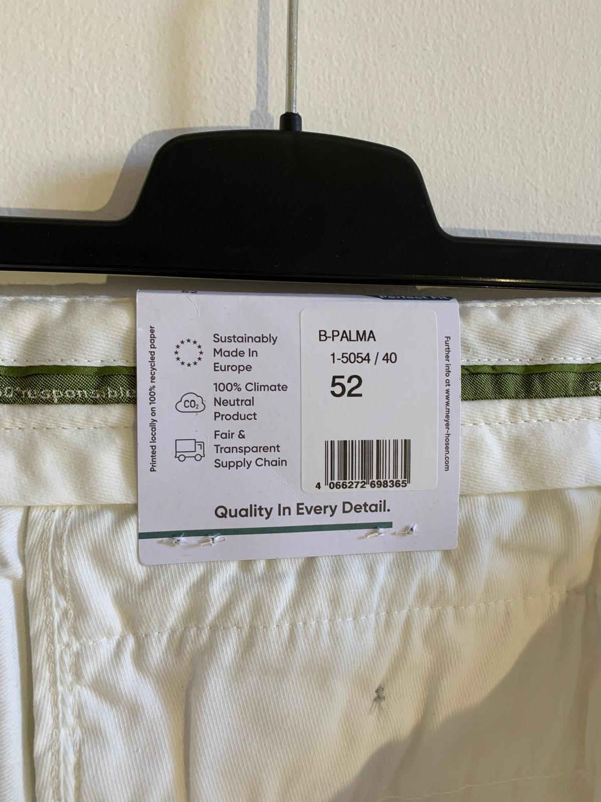 Shorts Meyer taglia 52. Colore bianco. 100% puro cotone organico bio - GLWear #