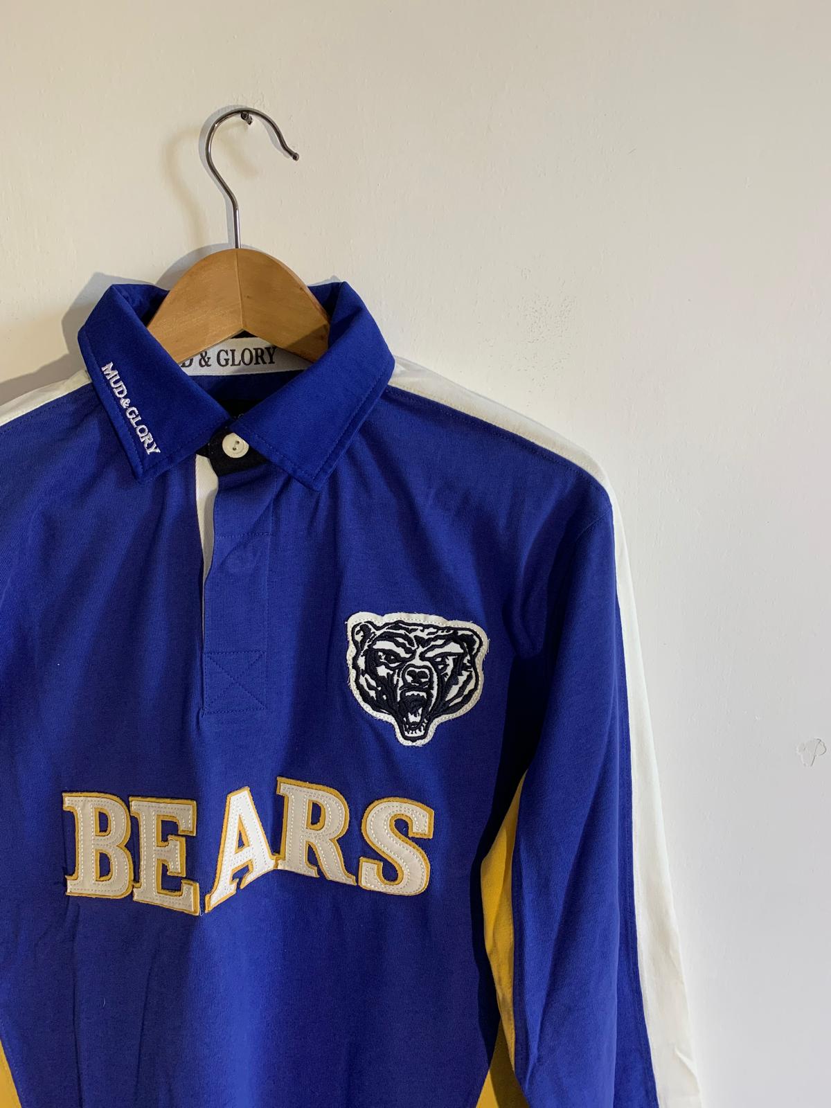 Polo manica lunga Mud & Glory mod. Bears. Taglia L. 100% Cotone. Colore Blu - GLWear #