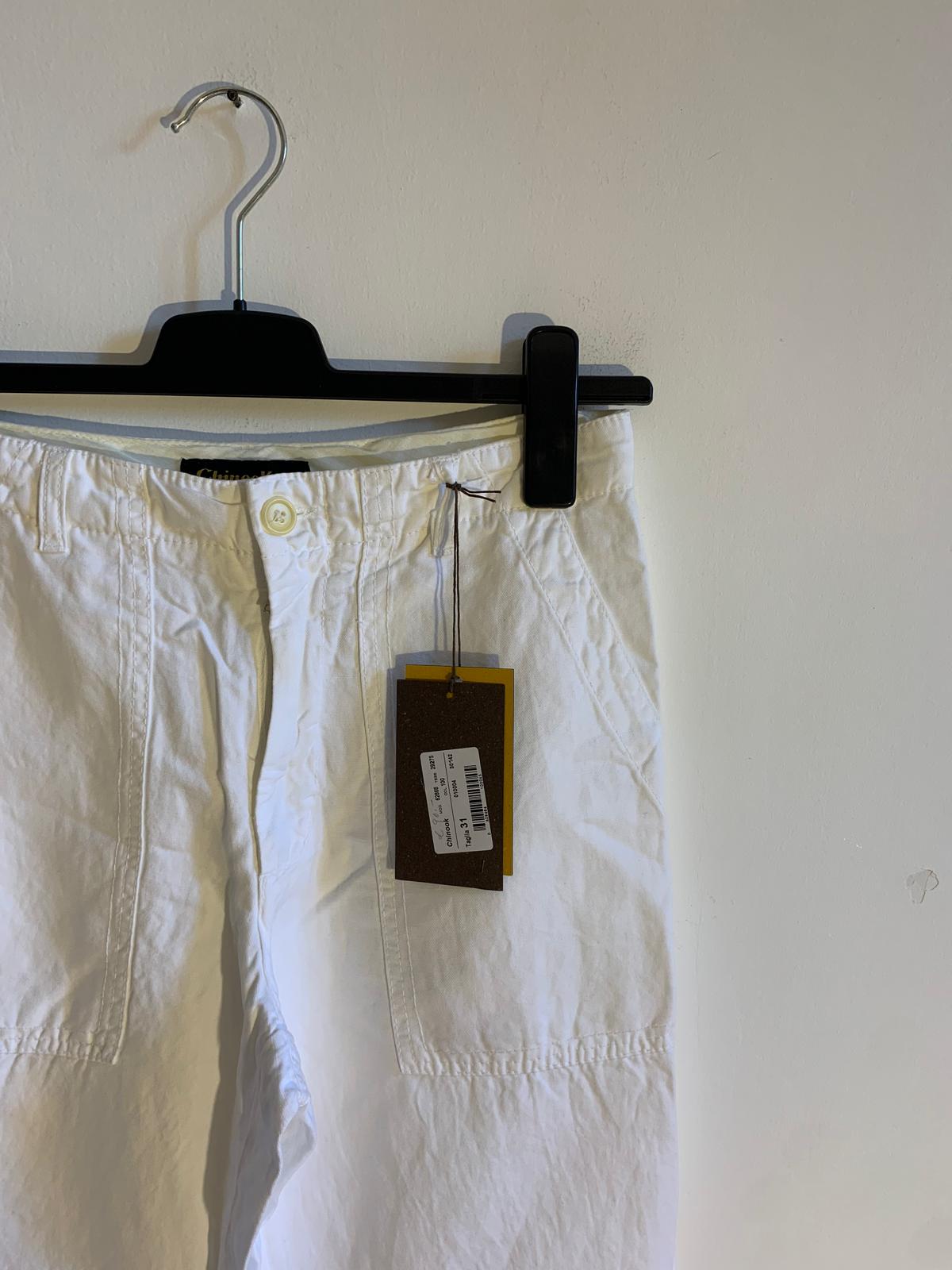 Pantalone Chinook. Taglia 44/46. 100% Cotone. Colore Bianco