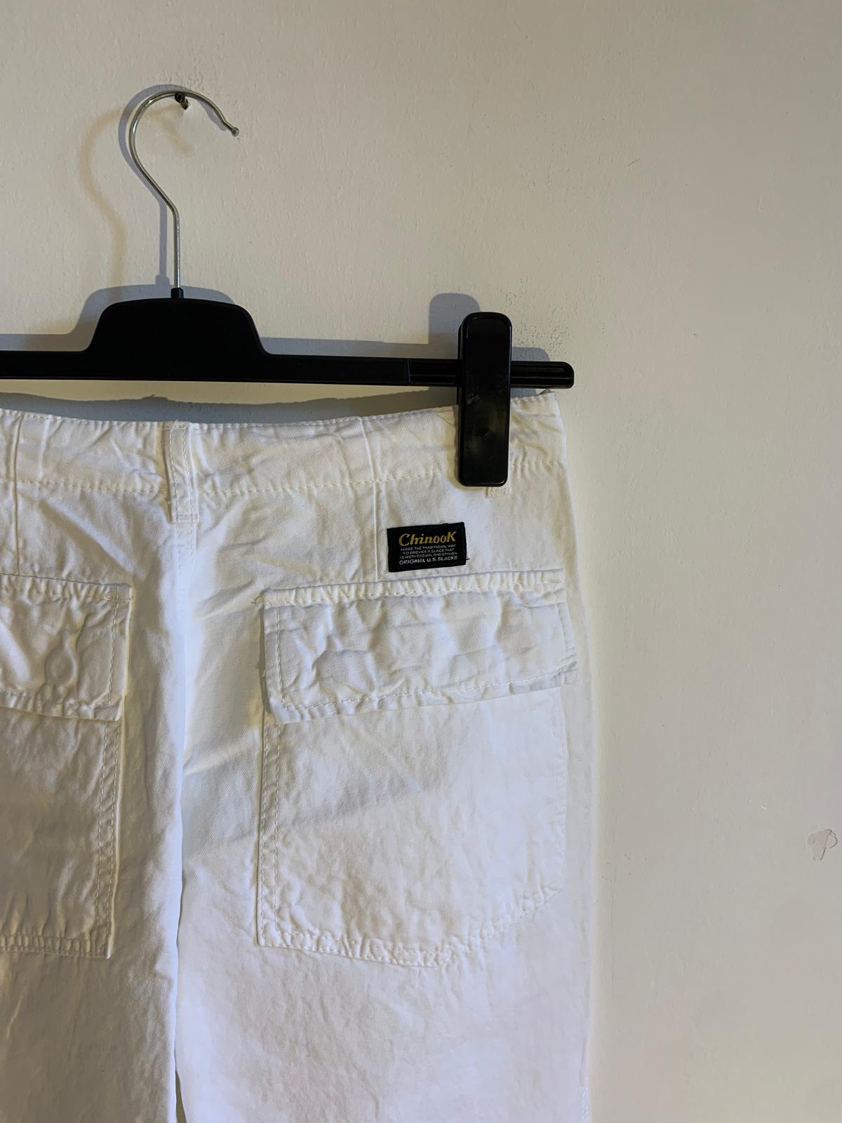 Pantalone Chinook. Taglia 44/46. 100% Cotone. Colore Bianco