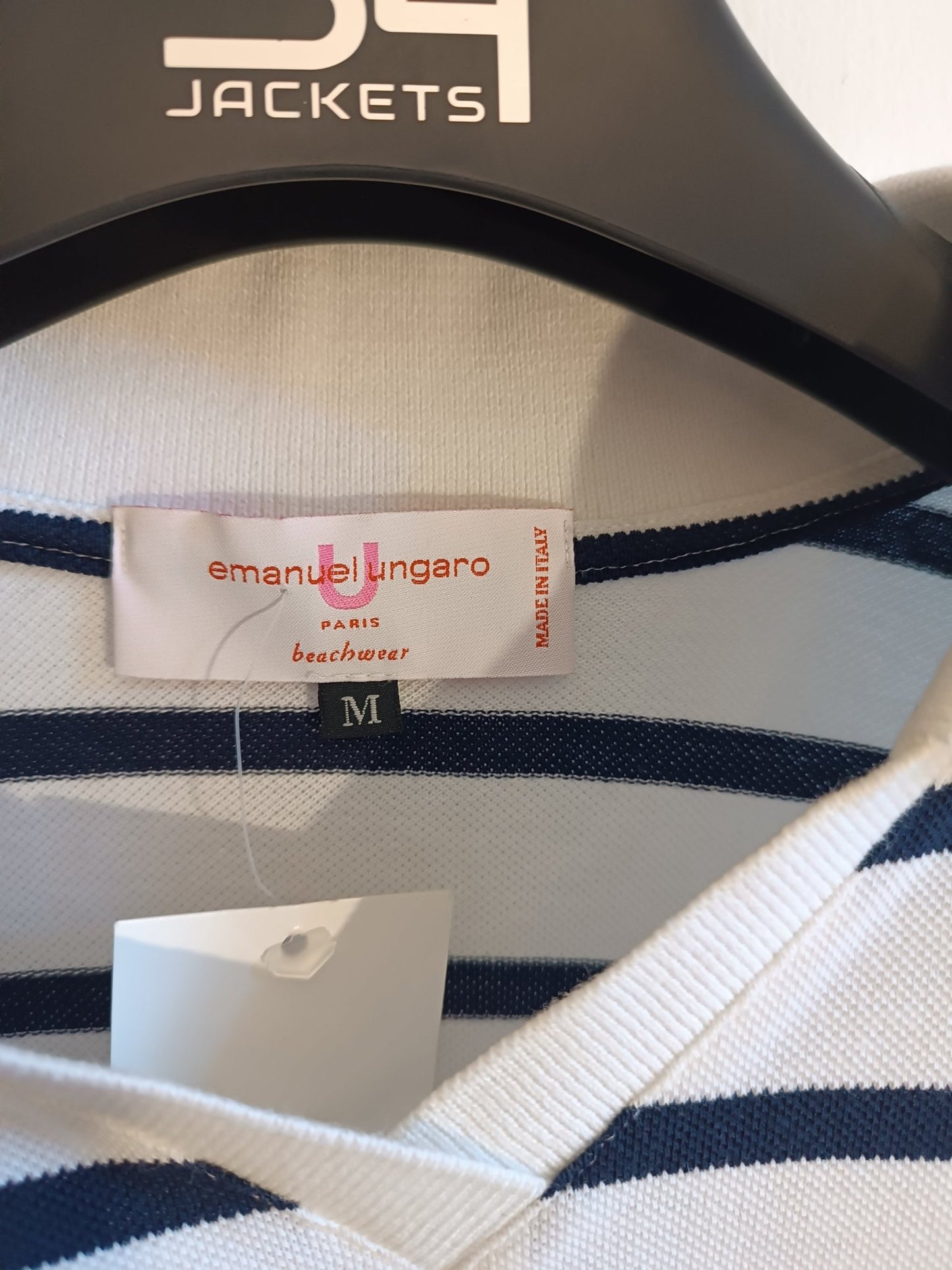 Gilet Donna Emanuele Ungaro.100% Cotone. Taglia M. Colore bianco con righe blu. - GLWear #