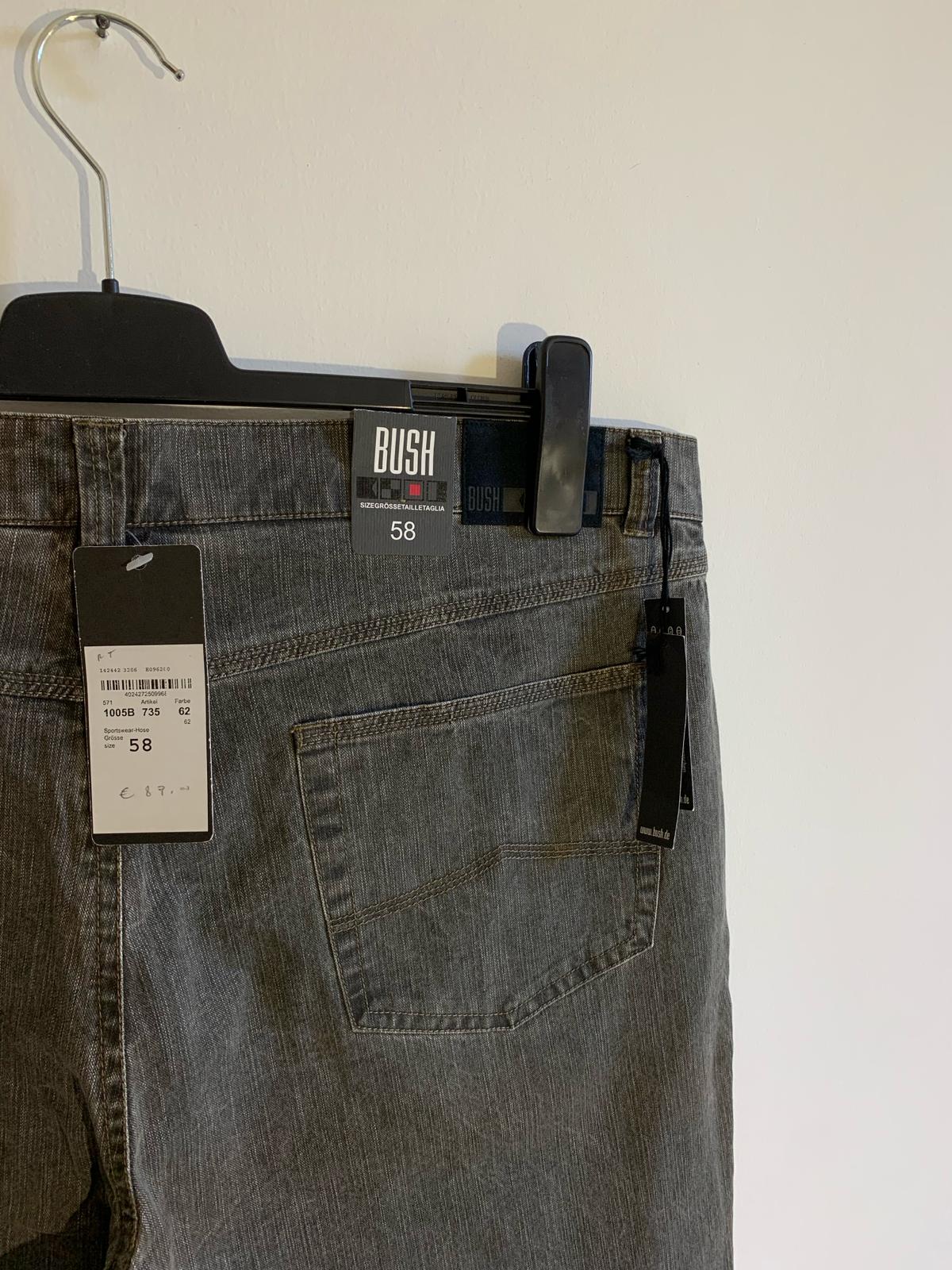 Jeans Bush Taglia 58. 98% Cotone. Colore antracite - GLWear #