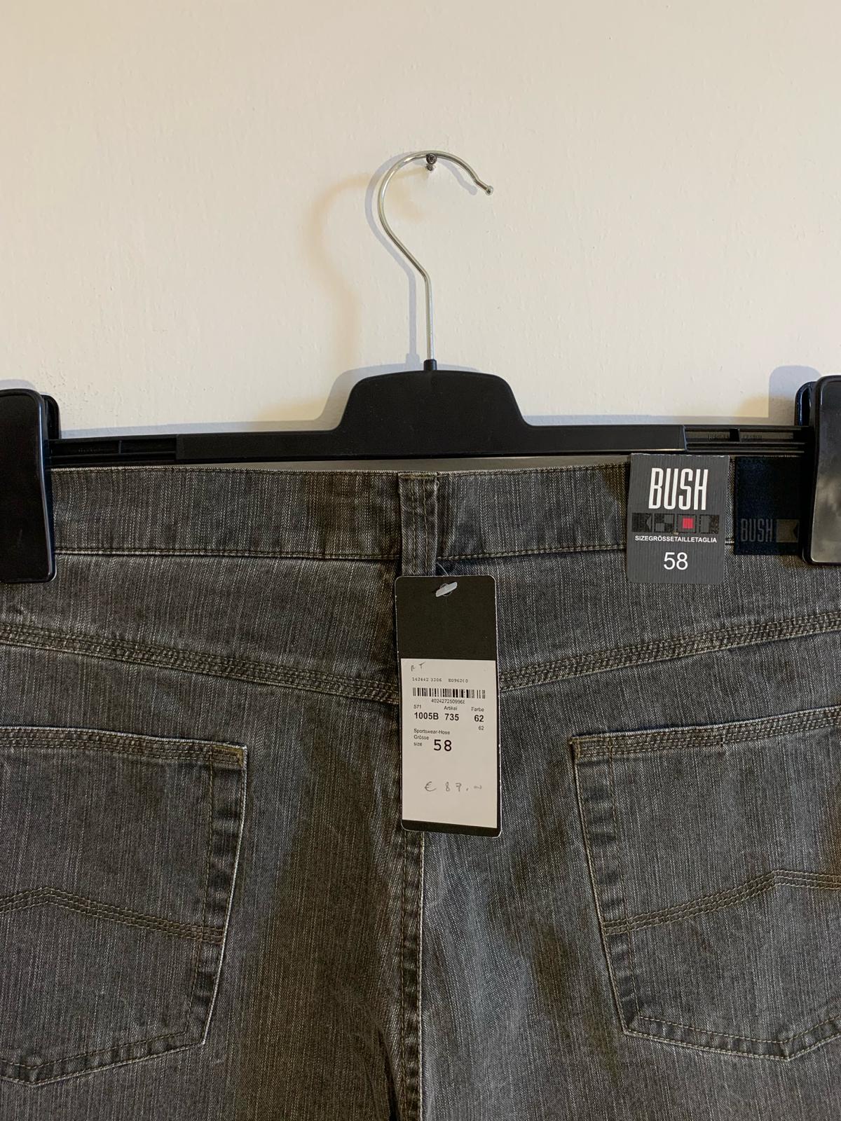 Jeans Bush Taglia 58. 98% Cotone. Colore antracite - GLWear #