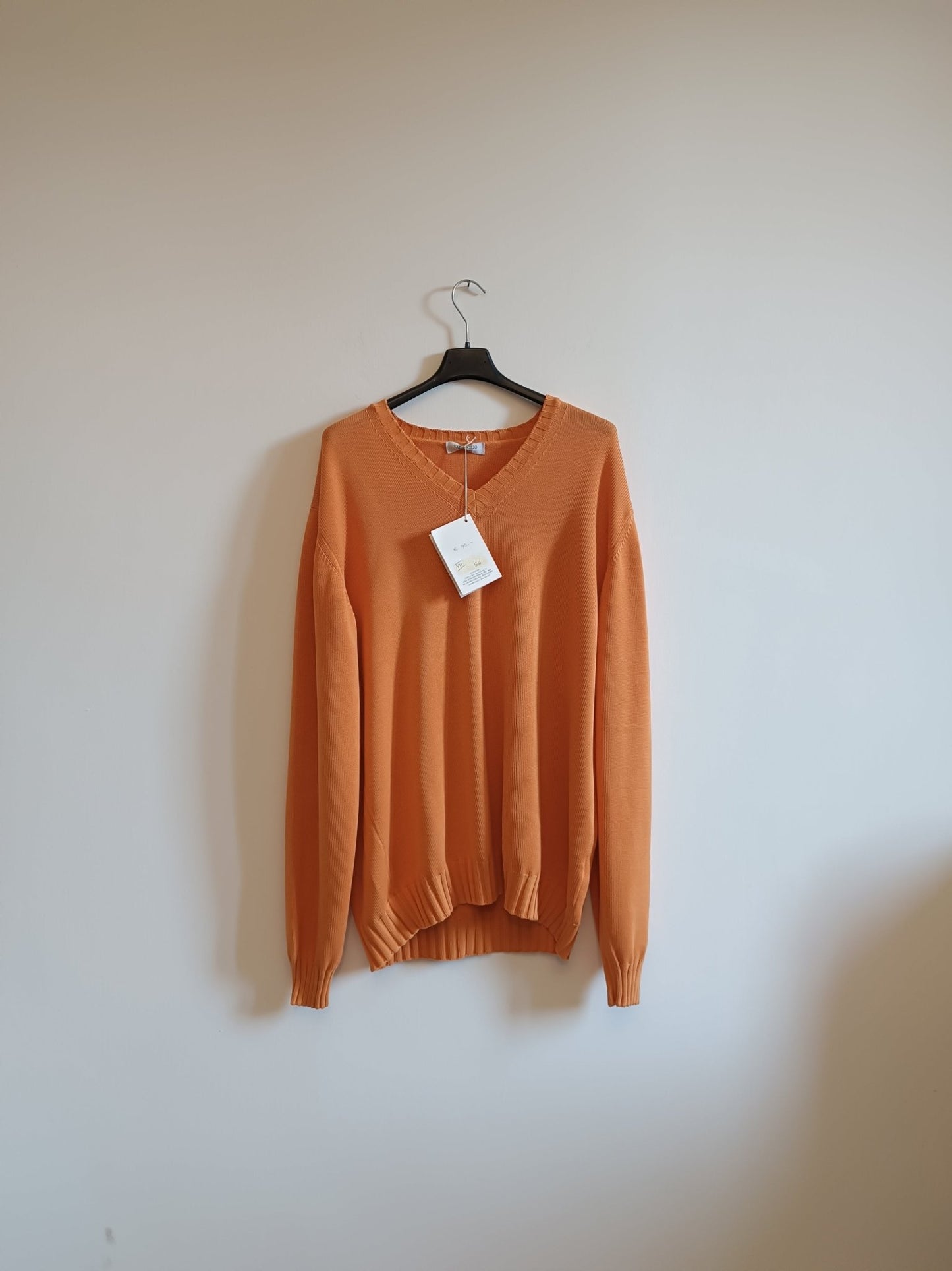 Maglione Valdoglio colore arancio. Taglia 56. 100% Cotone. Made in Italy - GLWear #