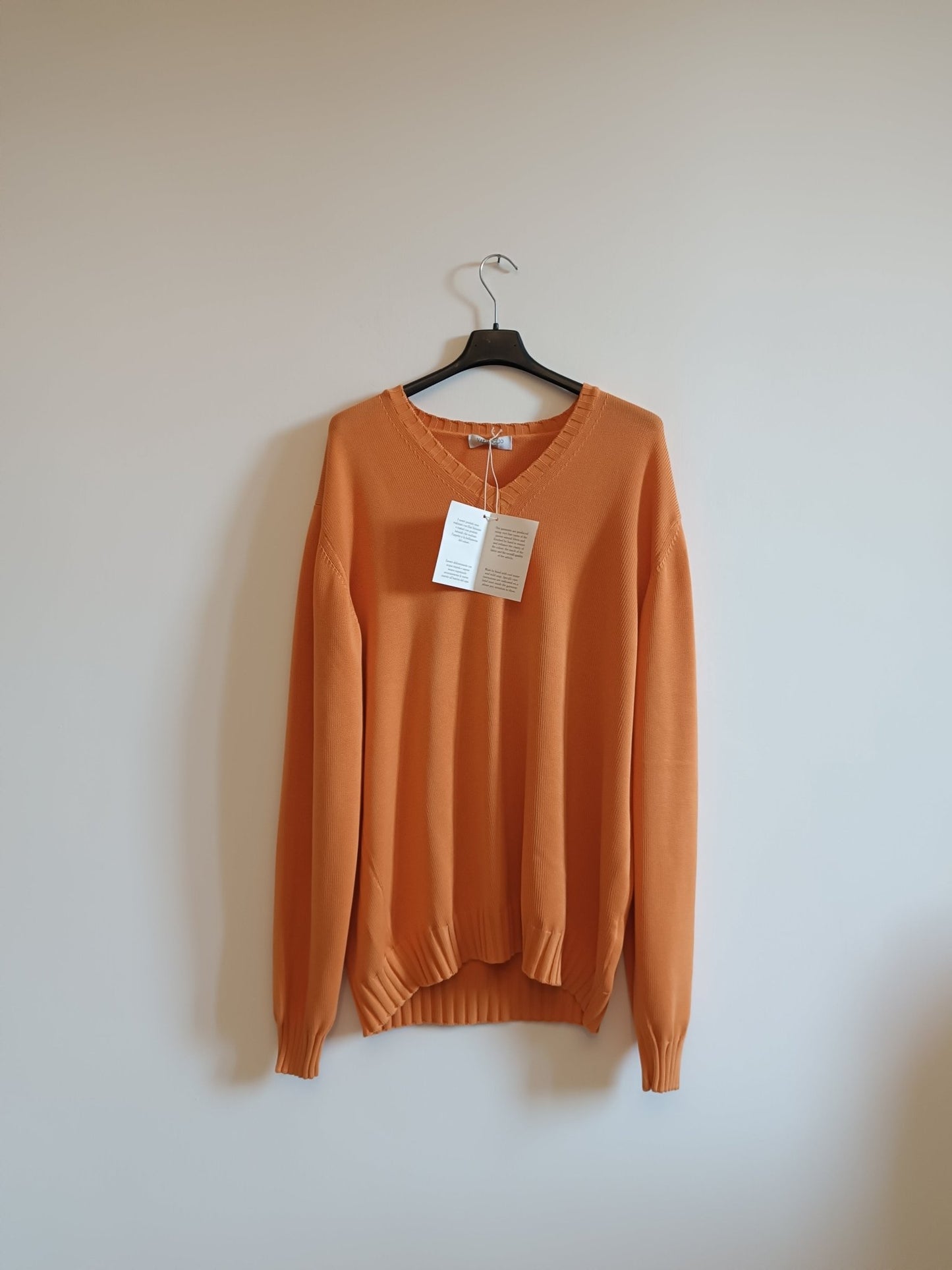 Maglione Valdoglio colore arancio. Taglia 56. 100% Cotone. Made in Italy - GLWear #