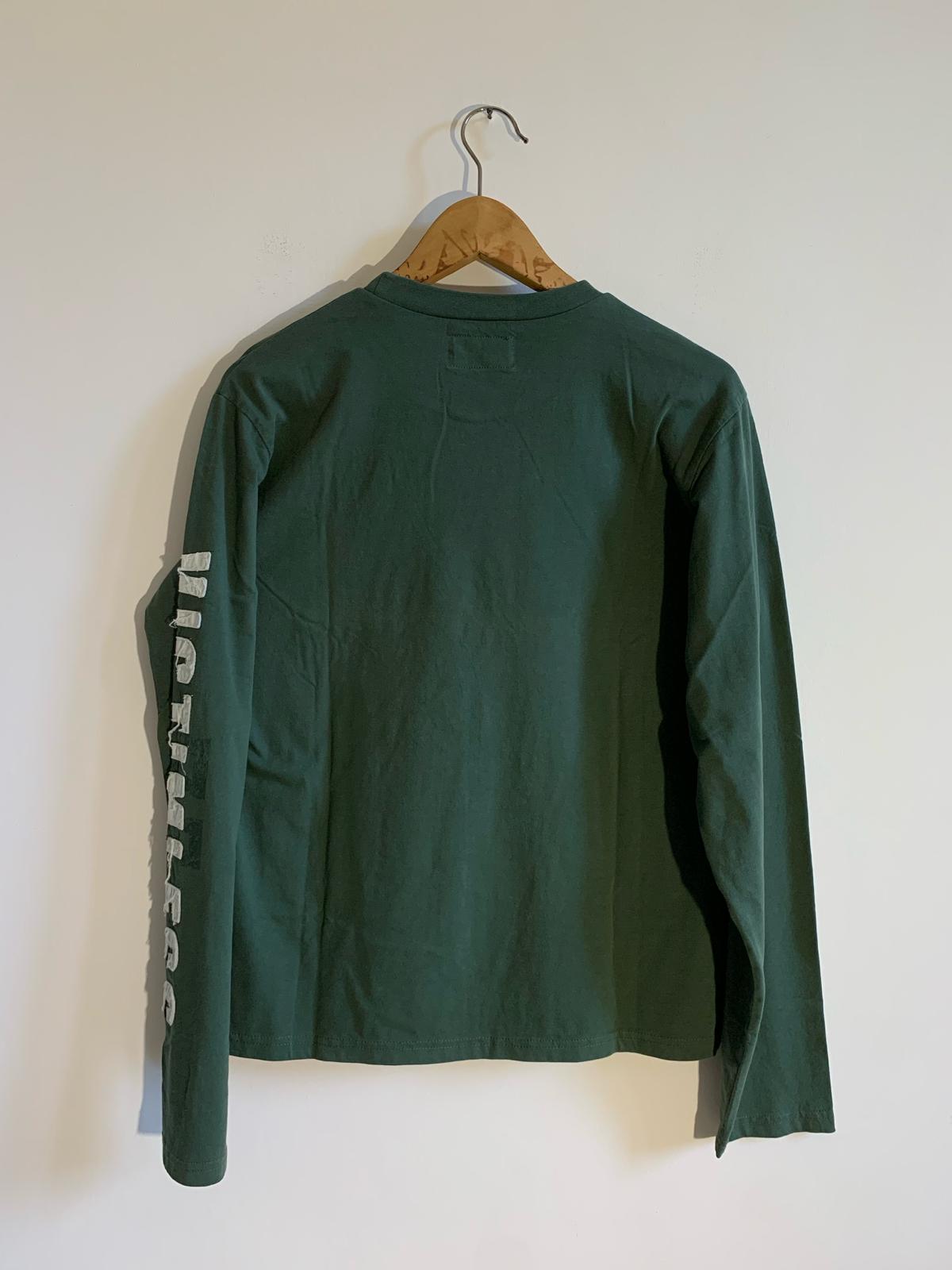 T- Shirt Mud & Glory verde scura con manica lunga. Taglia L. 100% Cotone - GLWear #