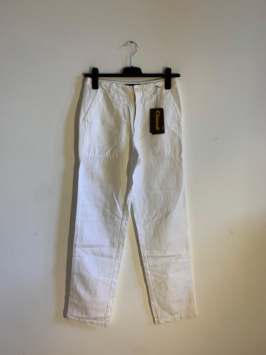 Pantalone Chinook. Taglia 44/46. 100% Cotone. Colore Bianco