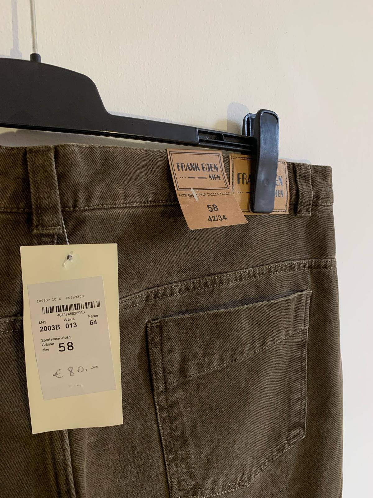 Pantalone Frank Eden. Taglia 58. Colore marrone. 100% Cotone - GLWear #