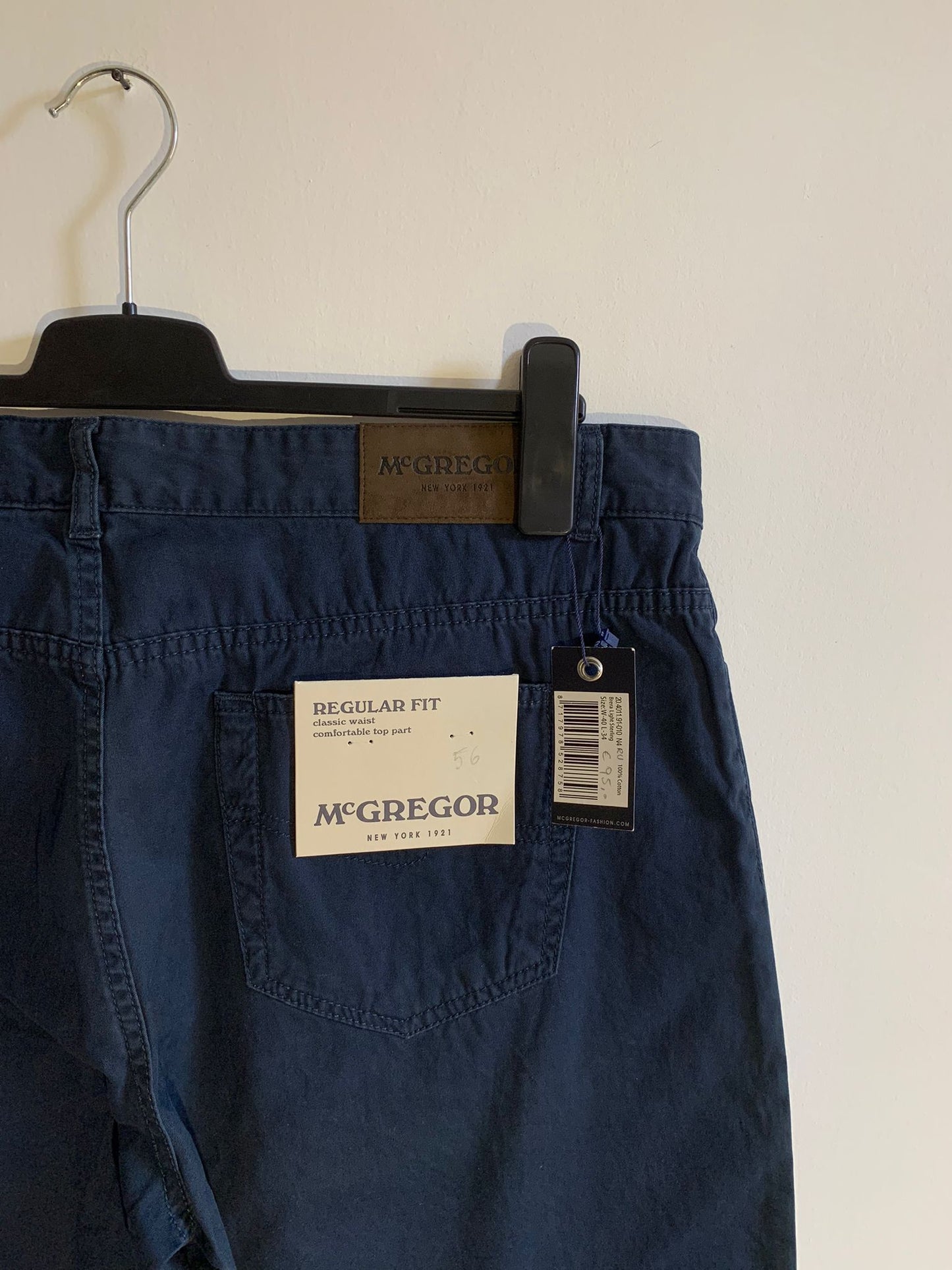 Pantalone McGregor mod. Brera Light Sterling. Taglia 56. 100% Cotone - GLWear #