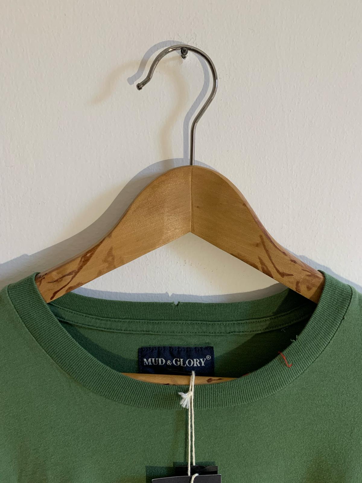 T-shirt Mud & Glory verde manica lunga. Taglia XXL. 100% Cotone - GLWear #